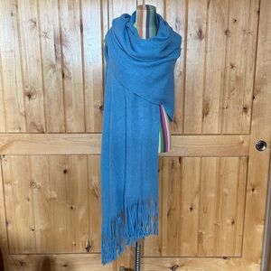 Free People Blue Wrap Shawl